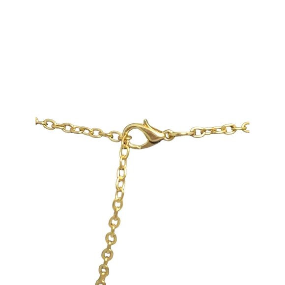 Gold Tone Chain Necklace With Double Circle Pendant (1917) - Picture 4 of 4